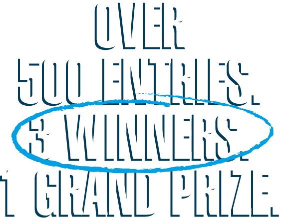 Over 500 entries. 3 Winners. 1 Grand Prize.